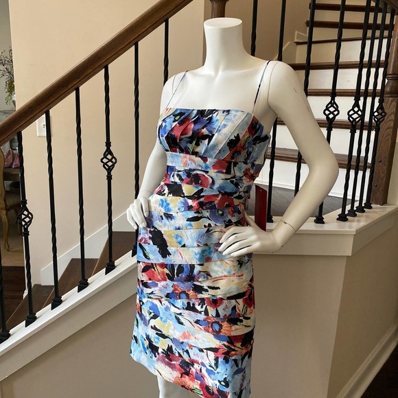 NWT JS COLLECITON Watercolor Print Midi Dress, L 0564 - Picture 10 of 10